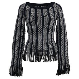 Alaïa Fringed Sweater in Black Wool